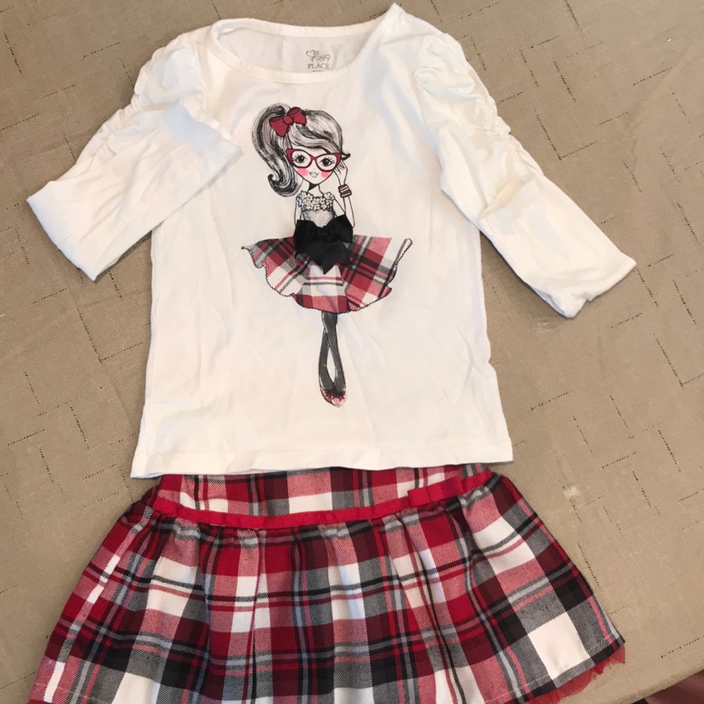 Girls Matching Long Sleeve & Skirt Outfit